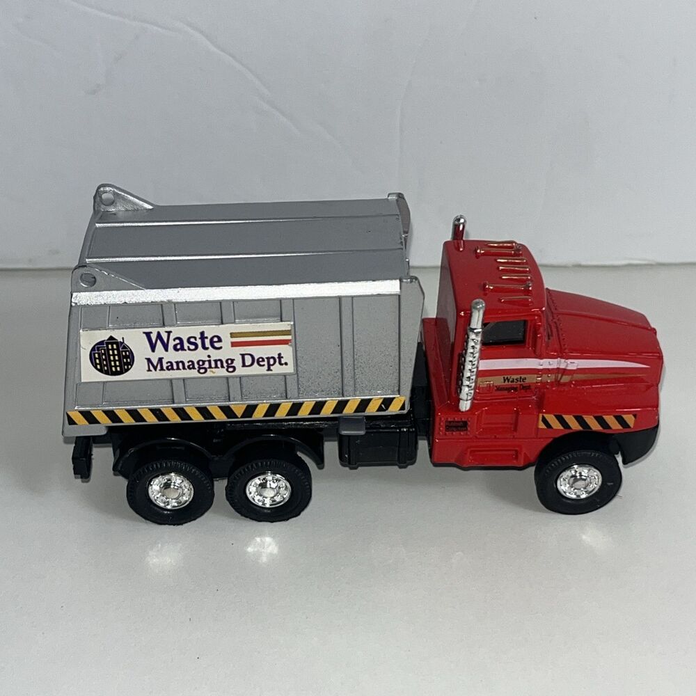 Novelty - Pull Back Die-Cast Metal Vehicle - SANITATION GARBAGE TRUCK 5”